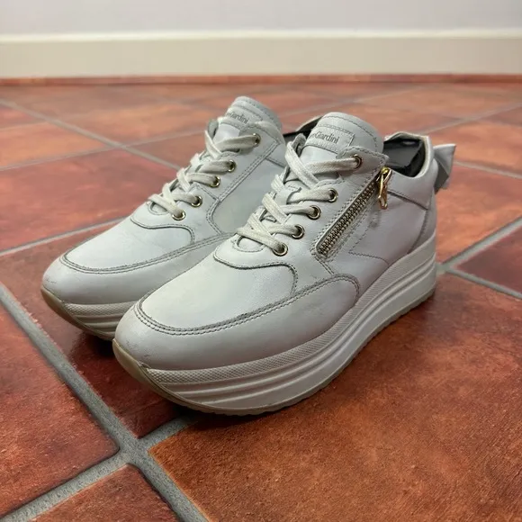NeroGiardini Bow Platform Leather Sneakers Size 8