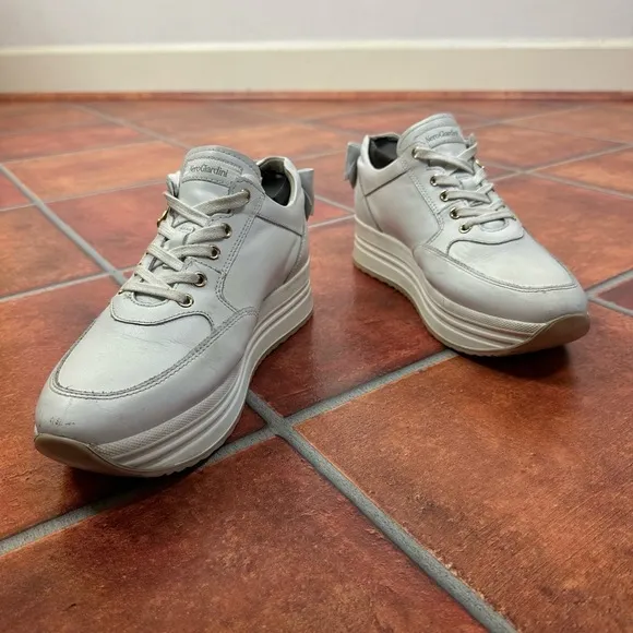 NeroGiardini Bow Platform Leather Sneakers Size 8