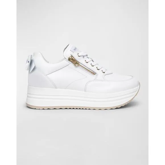 NeroGiardini Bow Platform Leather Sneakers Size 8