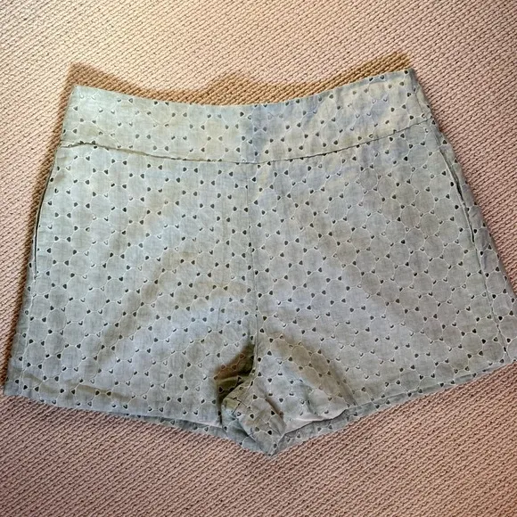 Never A Wallflower Sea Foam Eyelet Shorts.