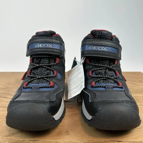 New $100 NWOB Little Kids Geox J Teram ABX Leather WP Lined Boots Shoes Size 13C