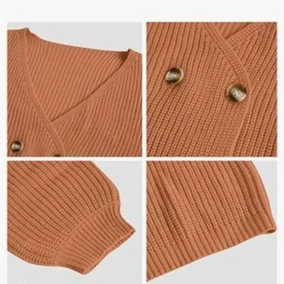 New 2pcs Deep V Neck Knit Sweater Skirt Sets