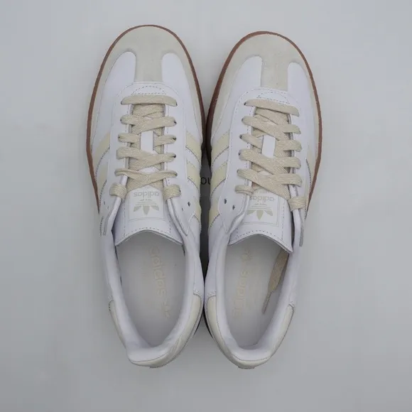 NEW adidas Originals Sambae Platform Leather Sneakers IE9107 Beige