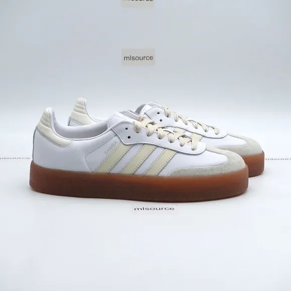 NEW adidas Originals Sambae Platform Leather Sneakers IE9107 Beige