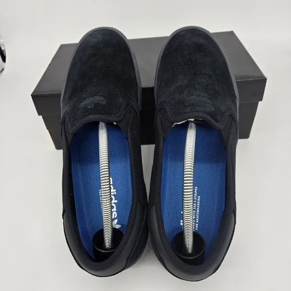New Adidas Shmoofoil Slip-On Skateboarding Shoes 'Black Carbon' Size M10/W11
