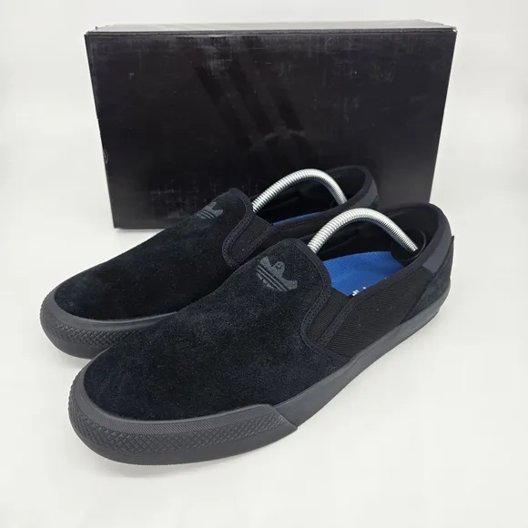New Adidas Shmoofoil Slip-On Skateboarding Shoes 'Black Carbon' Size M10/W11