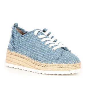 NEW Antonio Melani TaylorTwo Lace Up Espadrille Denim Platform Sneakers