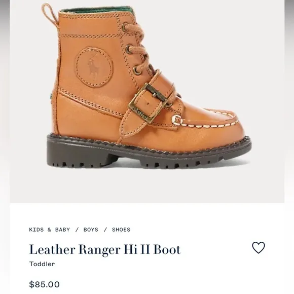 🌟New Baby Boys Polo Ralph Lauren Leather Ranger Hi Boots