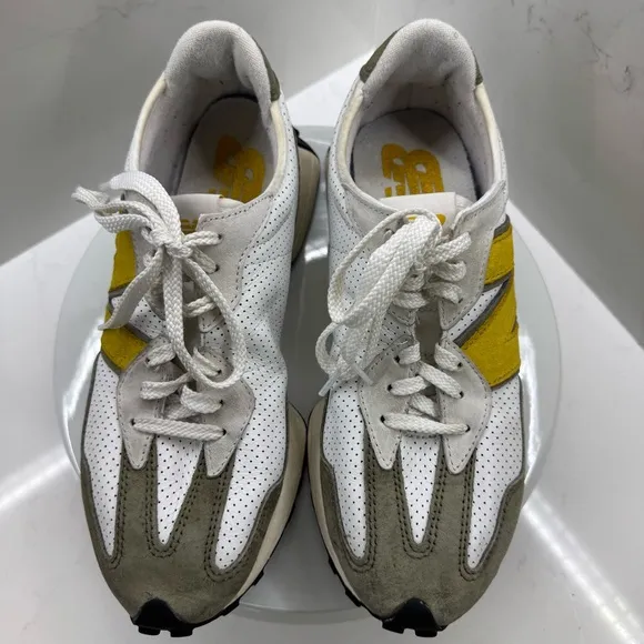 New Balance 327 White Yellow Olive Sneakers Men’s Shoes Size 9