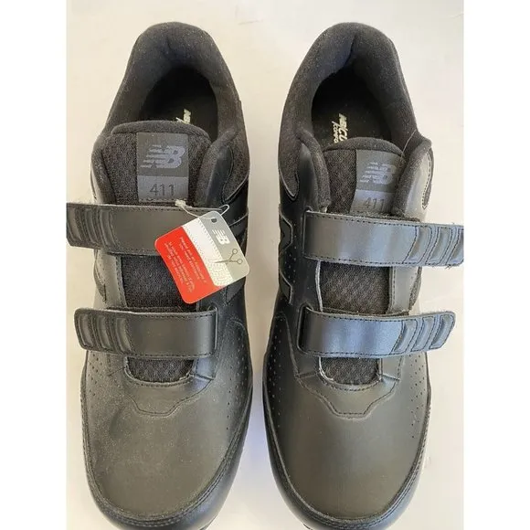 New Balance 411 Walking Shoes Men's Size 13 4E Wide Black Hook and Loop MW411HK2