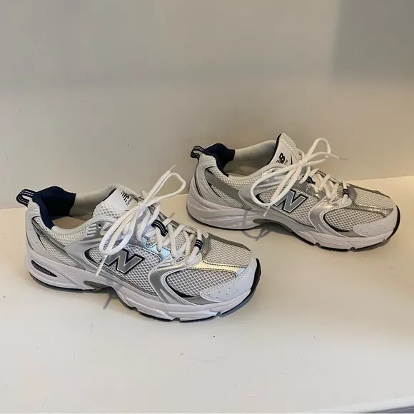 New Balance 530 Dad Sneakers Shoes White Indigo Blue | Men’s 8.5 / Women’s 10