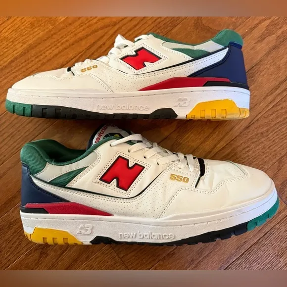 NEW BALANCE 550‎ Oak Leaf Green Red Sneakers size9.5