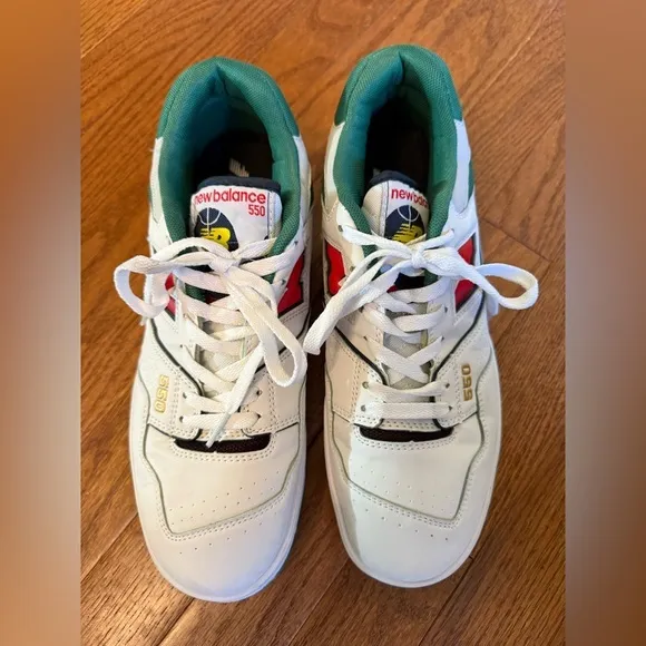 NEW BALANCE 550‎ Oak Leaf Green Red Sneakers size9.5