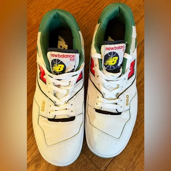 NEW BALANCE 550‎ Oak Leaf Green Red Sneakers size9.5