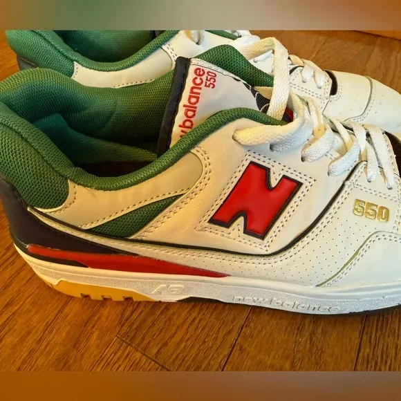 NEW BALANCE 550‎ Oak Leaf Green Red Sneakers size9.5