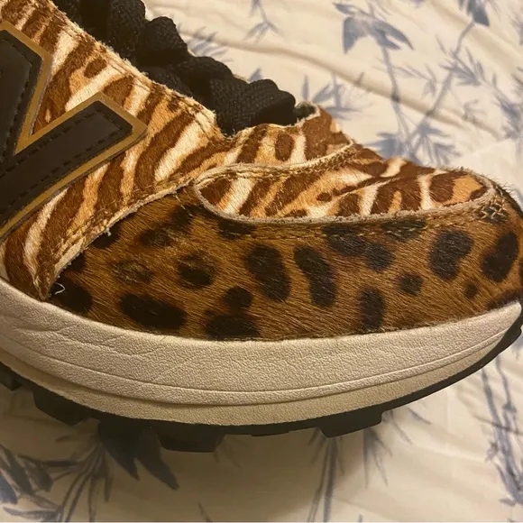 new balance 574 platform sneakers in animal print 9.5