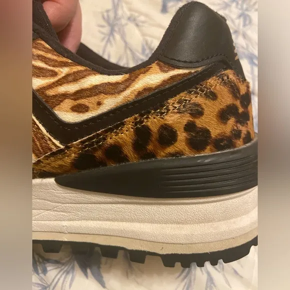 new balance 574 platform sneakers in animal print 9.5