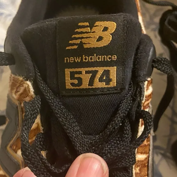 new balance 574 platform sneakers in animal print 9.5
