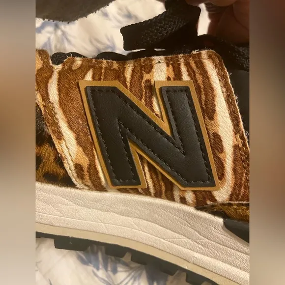 new balance 574 platform sneakers in animal print 9.5
