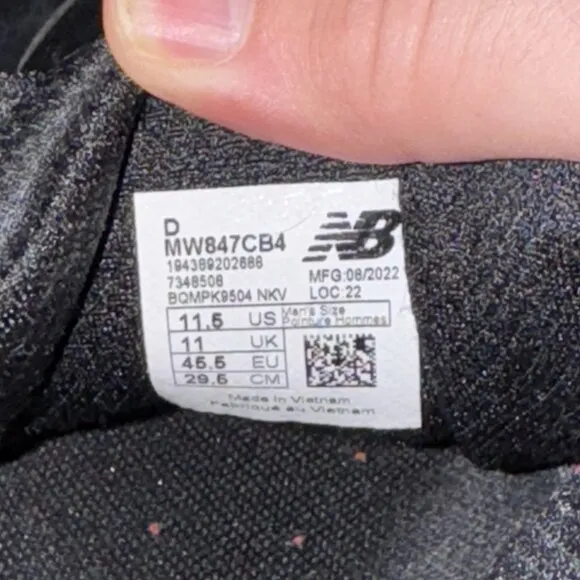 New Balance 847v4 Walking Athletic Comfort Shoes Sneaker Black Mens Size 11.5