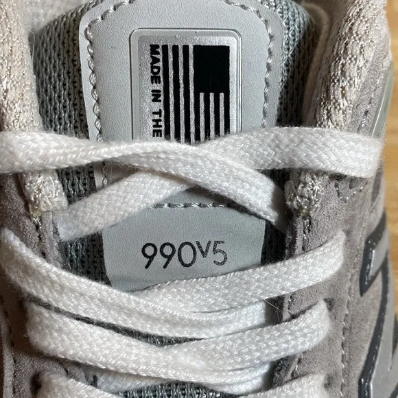 New Balance 990 V5 Made In USA  Low Castlerock Grey Dad Shoes M990GL5 Mens 8