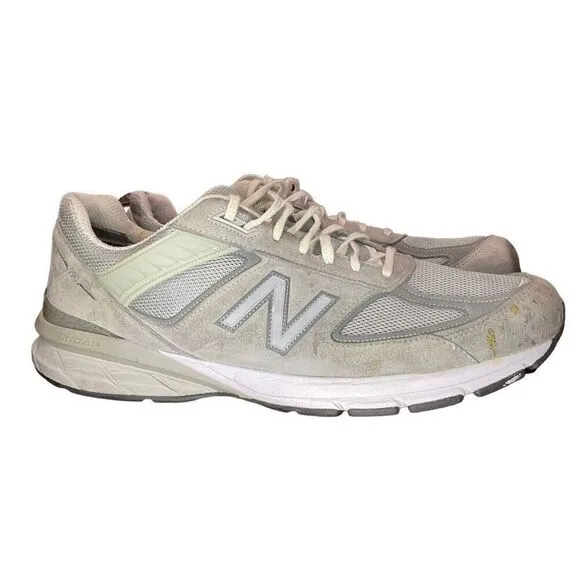 New Balance 990v5 Running Walking Shoes Gray White M990GL5 Men’s Size 16 B