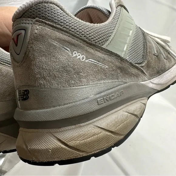 New Balance 990v5 Shoes Mens 15 Gray Casual Walking Made In USA Lace Up Sneakers