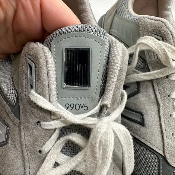 New Balance 990v5 Shoes Mens 15 Gray Casual Walking Made In USA Lace Up Sneakers