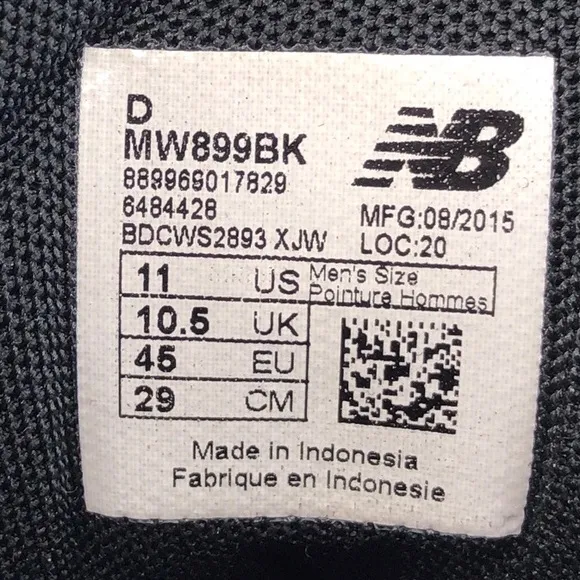 New Balance Outdoor 899 Black Leather Hiking Shoes 11 D