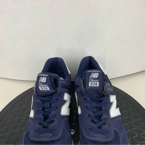New Balance Sneakers Men Size 9.5 Classic Core 574 Shoes Blue Suede Leather