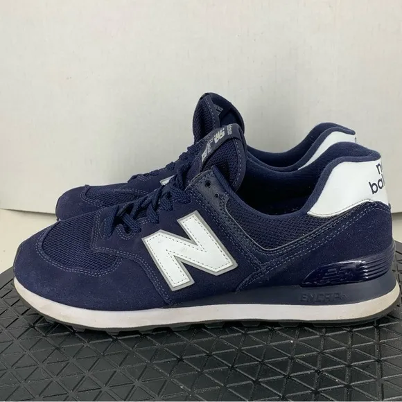 New Balance Sneakers Men Size 9.5 Classic Core 574 Shoes Blue Suede Leather