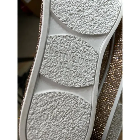 NEW Bernie Mev Glamour Slip On Crystal Sneakers EU36 5.5 - 6 Rose Gold