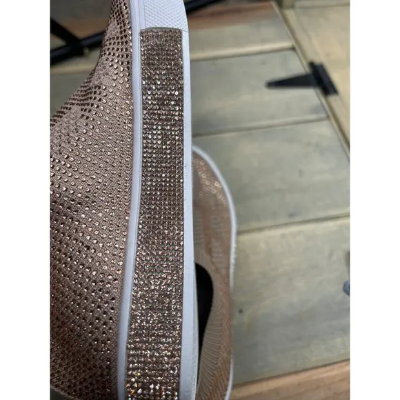 NEW Bernie Mev Glamour Slip On Crystal Sneakers EU36 5.5 - 6 Rose Gold