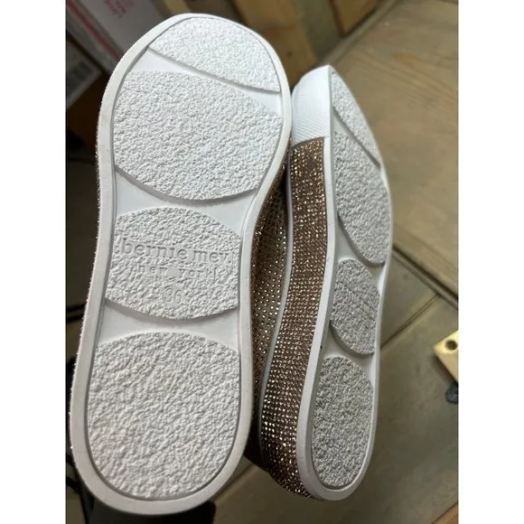 NEW Bernie Mev Glamour Slip On Crystal Sneakers EU36 5.5 - 6 Rose Gold