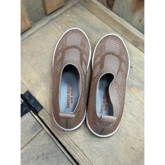 NEW Bernie Mev Glamour Slip On Crystal Sneakers EU36 5.5 - 6 Rose Gold
