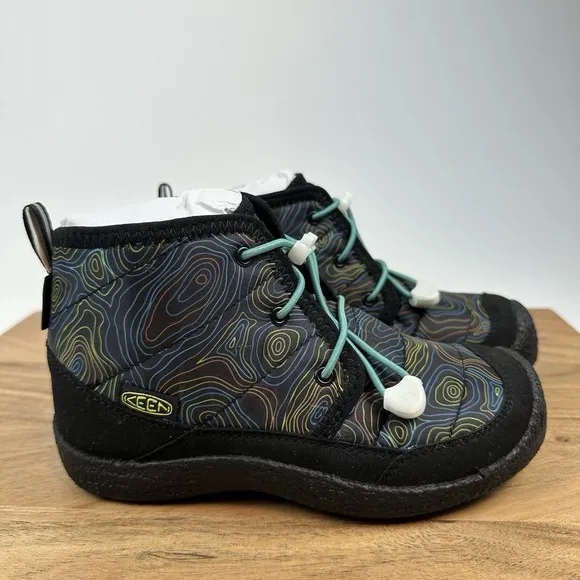 New Big Kids Keen Howser II Chukka Wrap Black/Reef Waters Boots Shoes Size 2 Y