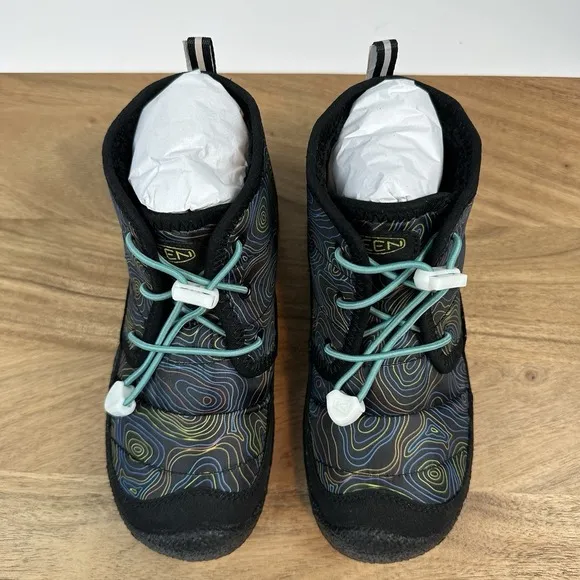 New Big Kids Keen Howser II Chukka Wrap Black/Reef Waters Boots Shoes Size 2 Y
