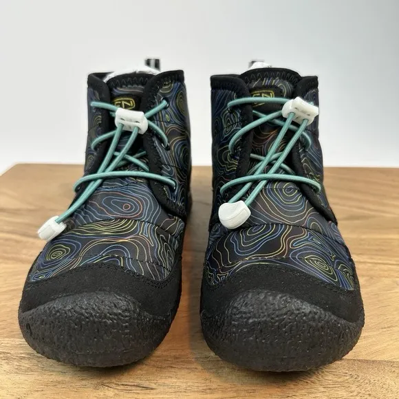 New Big Kids Keen Howser II Chukka Wrap Black/Reef Waters Boots Shoes Size 2 Y