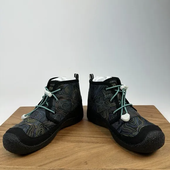 New Big Kids Keen Howser II Chukka Wrap Black/Reef Waters Boots Shoes Size 2 Y