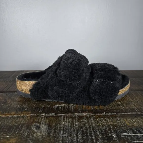 NEW Birkenstock Arizona Shearling Big Buckle Womens Size 5 EU 36 Narrow Slippers