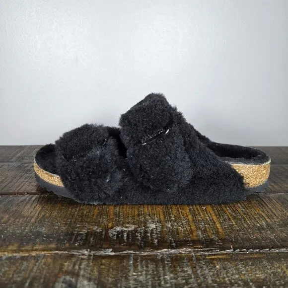 NEW Birkenstock Arizona Shearling Big Buckle Womens Size 5 EU 36 Narrow Slippers