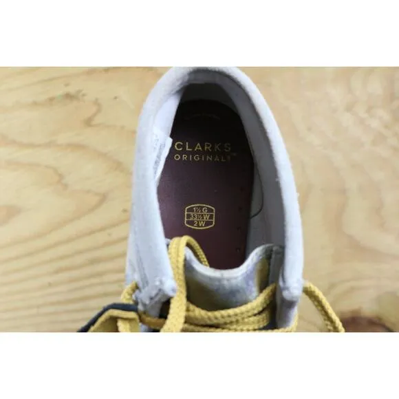 New Clarks Boots Kids 2W Original Wallabee Tie Dye Textile Leather Shoes Chukka