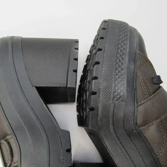 NEW CONVERSE Women Chuck 70 De Luxe Heel Leather Buckle Platform Sneaker Size 7