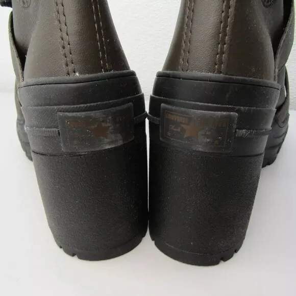 NEW CONVERSE Women Chuck 70 De Luxe Heel Leather Buckle Platform Sneaker Size 7