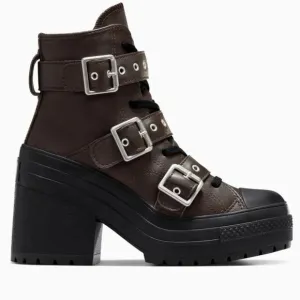 NEW CONVERSE Women Chuck 70 De Luxe Heel Leather Buckle Platform Sneaker Size 7