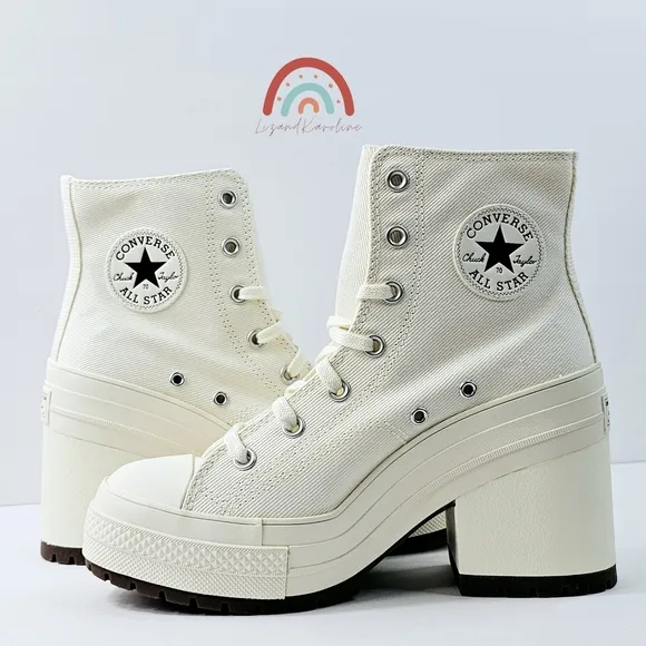 New! Converse Women's Chuck 70 De Luxe Platform Chunky Heeled Sneaker High Top