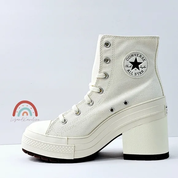New! Converse Women's Chuck 70 De Luxe Platform Chunky Heeled Sneaker High Top