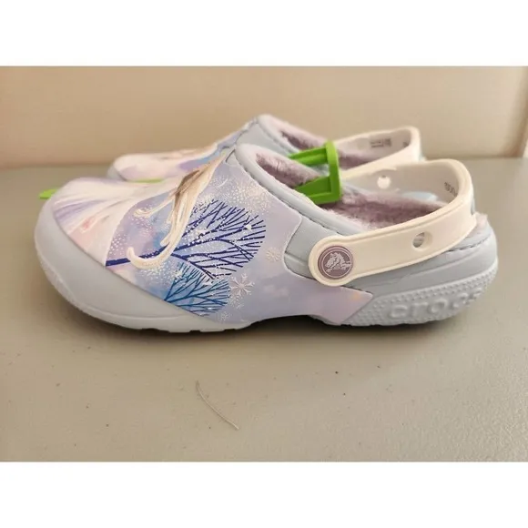 NEW Crocs Disney Slippers Frozen Lined Clogs Elsa Shoes for Girls/Boys Size J3