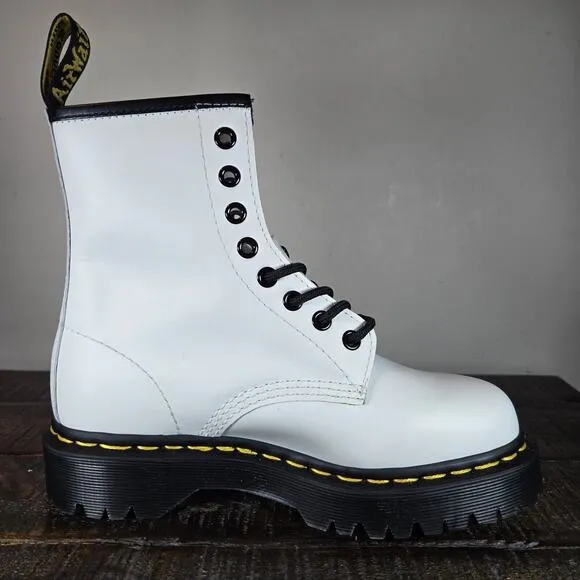 NEW Dr. Doc Martens 1460 Quad Womens Size 6 Combat Boots White Leather 26499