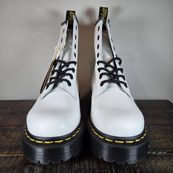 NEW Dr. Doc Martens 1460 Quad Womens Size 6 Combat Boots White Leather 26499